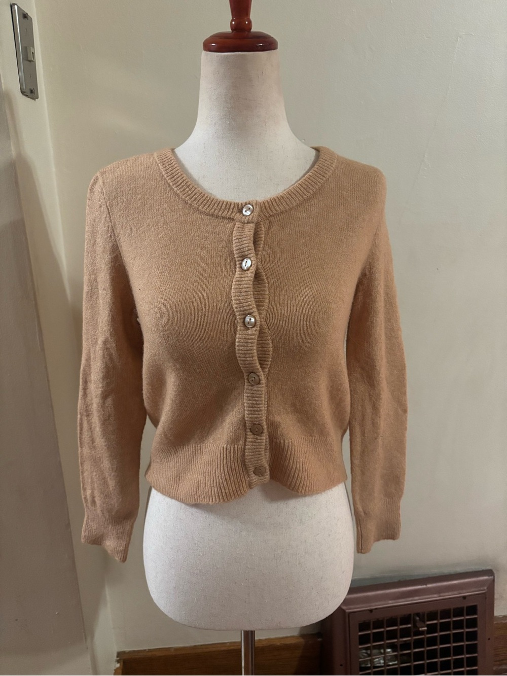 AERIE CROPPED TAN CARDIGAN NWT